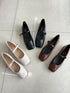 Women Square-Toe Plain Leather Shoe